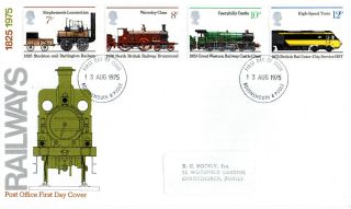 13 August 1975 Railways Post Office First Day Cover Bournemouth Fdi photo