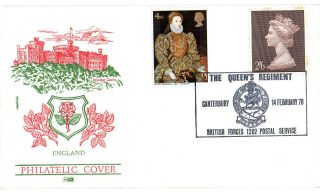1970 The Queens Regiment Commemorative Cover Canterbury Bfps 1202 Shs photo