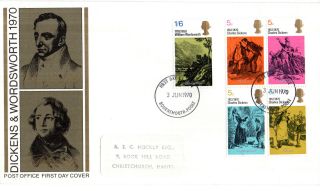 3 June 1970 Literary Anniversaries Post Office First Day Cover Bournemouth Fdi photo