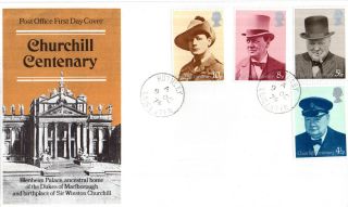9 October 1974 Sir Winston Churchill Centenary Post Office Fdc Rothley Cds photo