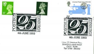 4 June 1993 25th Anniversary Of The Postbus Cover Edinburgh Shs photo