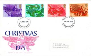 26 November 1975 Christmas Post Office First Day Cover Bournemouth Fdi photo