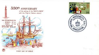 1 April 1970 Mayflower Stuart First Day Cover Scrooby Doncaster Shs photo