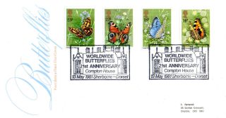 13 May 1981 Butterflies Post Office First Day Cover Compton House Shs photo