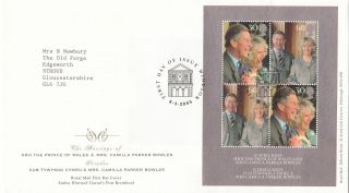 (30295) Gb Fdc Prince Charles Camilla Wedding Minisheet - Windsor 8 April 2005 photo