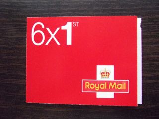 Mb12 / Sb5 (24) Cyl W6 W1 (w2) 2013 Royal Mail Red ' Msil ' 6 X 1st Class Booklet photo