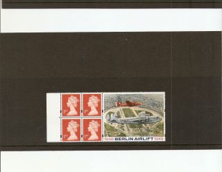 Hb17 Gb Stamp Booklet Pane Berlin Airlift Commemorative Label photo