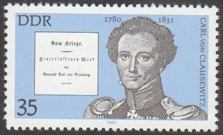 East Germany Ddr Gdr 1980 Stamp - General Carl Von Clausewitz 