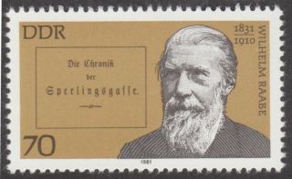 East Germany Ddr Gdr 1981 Stamp - Novelist Wilhelm Raabe 