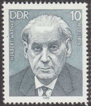 East Germany Ddr Gdr 1982 Stamp - Politician Herbert Warnke photo