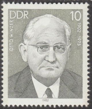 East Germany Ddr Gdr 1982 Stamp - Politician Otto Winzer photo