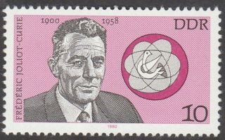 East Germany Ddr Gdr 1980 Stamp - Physicist Frederic Joliot - Curie (atom) photo