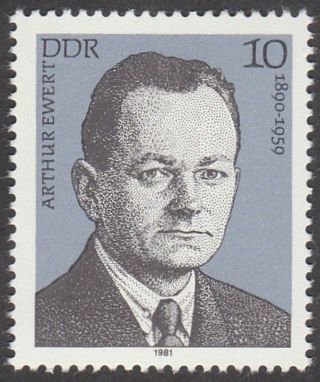 East Germany Ddr Gdr 1981 Stamp - Politician Arthur Ewert (comintern) photo
