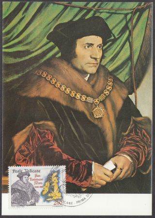 Vatican City Maxicard 1985 - Saint Thomas More (after Holbein) photo