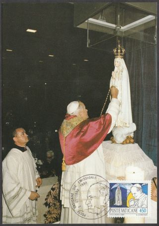 Vatican City Maxicard 1984 - Pope John Paul Ii ' S Journeys Portugal Lady Of Fatima photo