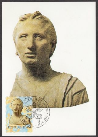 Vatican City 1983 Maxicard - Papacy & Art Usa Exhibition Terracotta Female Bust photo
