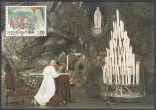 Vatican City Maxicard 1986 - Pope John Paul Ii ' S Journeys France Lourdes photo