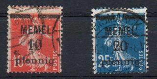 Memel 1920/22 Miscut Perforations On Sower Issues With 10 & 20pf Overprints photo