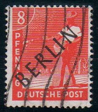 West Berlin 1948 Black Overprint On Allied Occupation Issue 8pf Value photo