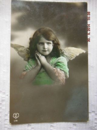 Postcard - Bulgaria - Angel Girl - Real Photo - Posted 1914 photo