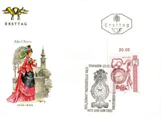 Austria 23 October 1970 Clock S2 Tab First Day Cover Shs photo