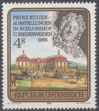 Austria 1986 Stamp - Prince Eugen Exhibtion Schlosshof Palace After Bellotto photo