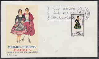 1967 Burgos - Spain Regional Costume Fdc; First Day Cover photo