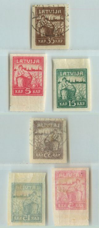 Latvia,  1919,  Sc 49 - 51,  And,  Pelure Paper.  D9317 photo