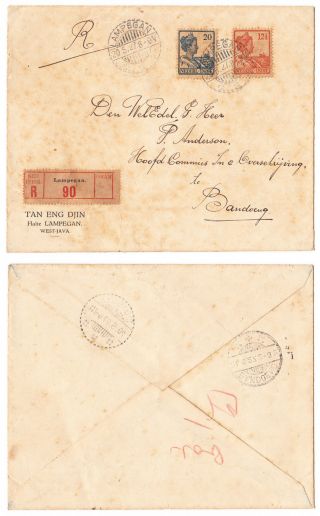 Poststempel Lampegan 20.  5.  27 Indonesia Postal History In Nederlandsch Indie. photo