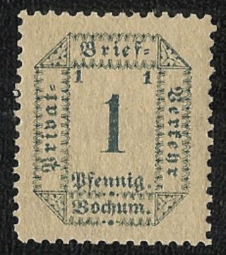 + 1887 Bochum Nrw Germany 1pf Private Local Stadtpost City Post photo