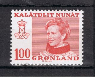 Greenland.  1977.  Queen Margrethe.  100 øre.  Stamp. . photo