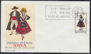 1967 Avila - Spain Regional Costume Fdc; First Day Cover photo
