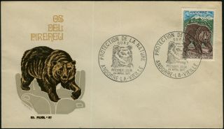 France Andorra 1971 Pyrenees Bear Ours First Day Cover Vf photo
