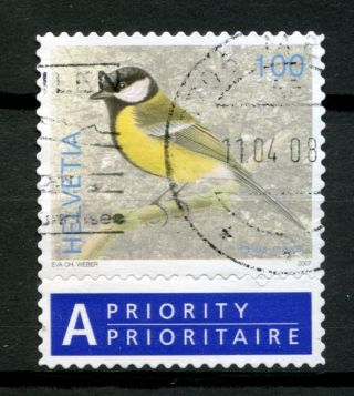 Switzerland 2006 - 9 Sg 1673 100c Birds Definitive + Label A48994 photo