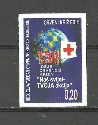 Bosnia 020 2009 Red Cross Self - Adhesive Stamp photo