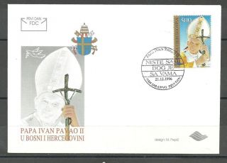Bosnia 038 1996 Papa Ivam Pavao Ii Fdc photo