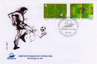 Macedonia Fdc World Football Championship France 1998 Michel Nr 126 - 127 photo
