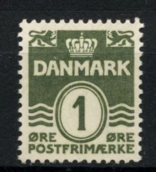 Denmark 1933 - 04 Sg 265,  1ore Blackish Green Definitive A61275 photo