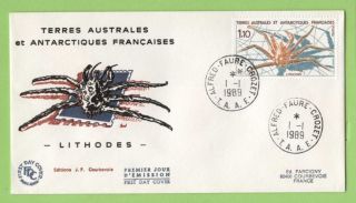 French Antarctic Territory 1989 Crab First Day Cover photo