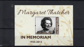 The Gambia 2013 Margaret Thatcher In Memoriam 1v S/s Death People photo
