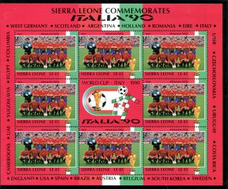 Sierra Leone 1990 Italy World Cup Sheetlet Spain Team photo
