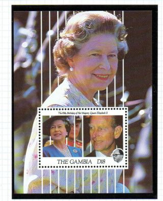 Gambia 1991 Queen 65th Birthday D18 Miniature Sheet photo