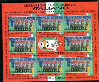 Sierra Leone 1990 Italy World Cup Sheetlet Soviet Union Team photo