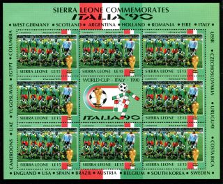 Sierra Leone 1990 Italy World Cup Sheetlet Cameroon Team photo