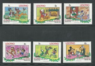 Lesotho 412 - 417 Disney,  Christmas 1983 Old Christmas Mickey Goofy Donald photo