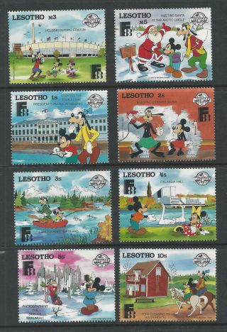 Lesotho 640 - 647 Disney,  Characters In Finland,  Finlandia 1988 photo