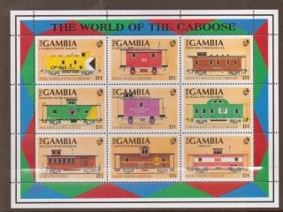 Gambia Sg1193/201 1991 Railway Brake Vans D1 Sheet photo