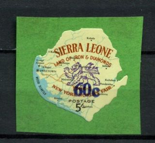Sierra Leone 1965 Sg 347 60c On 5s Map Mh A13344 photo