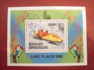 Central Africa 1980 500 F Mini Sheet Winter Olimpiad Lake Placid photo