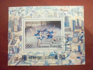 Central Africa 1984 500 F Mini Sheet Rhythmic Gymnastics Olimpic Games L.  A. photo